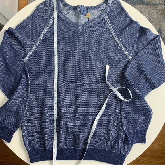 Tailor Vintage V-Neck Cotton Sweater Navy Men’s Size Medium NWOT - Picture 2 of 5